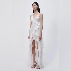 Simkhai Exclusive Lyra Silk Maxi Dress in White